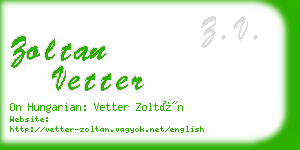 zoltan vetter business card